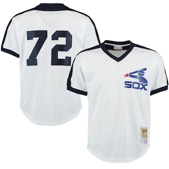 mens mitchell and ness carlton fisk white chicago white sox